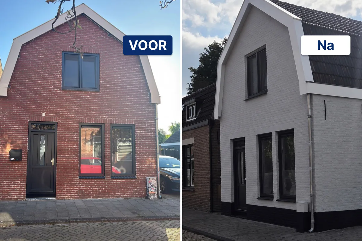 Woning voor en na het buitenschilderwerk